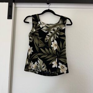 Vintage Connected Apparel Aloha Hawaiian Floral Square Neck Tank Top Shirt Vtg 6